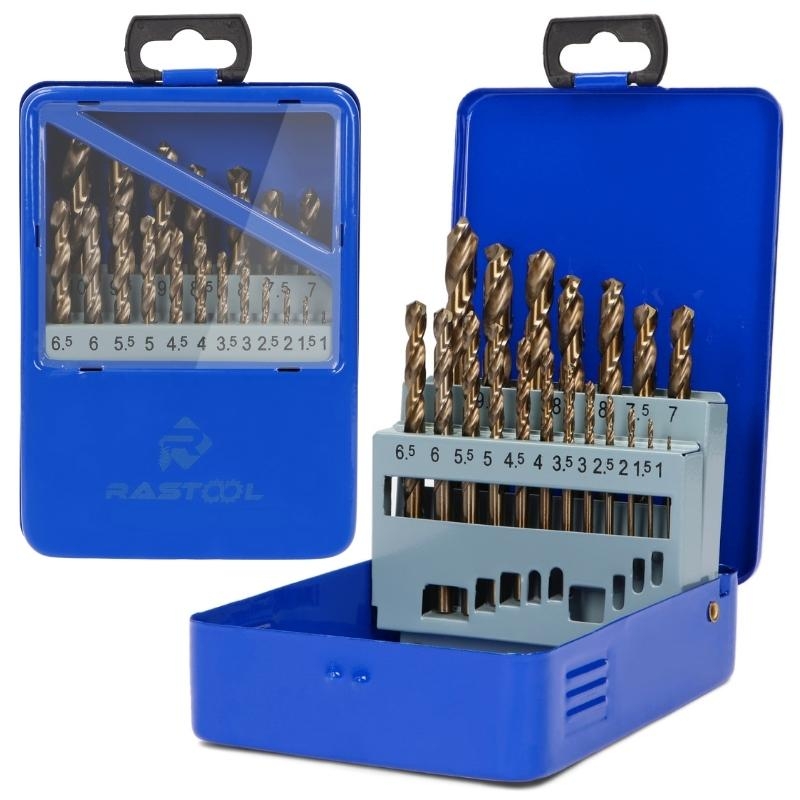 Zestaw wierteł kobaltowych HSS cobalt do metalu 19 szt - RASTOOL